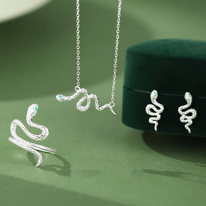 Schmuckset „Jahr der Schlange“ aus 925er Sterlingsilber für Ruhe und Ausgeglichenheit