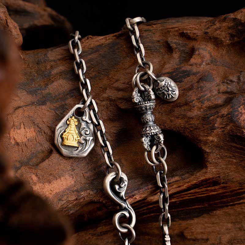 925 Sterling Silber Zakiram Göttin des Reichtums Spirituelle Halskette