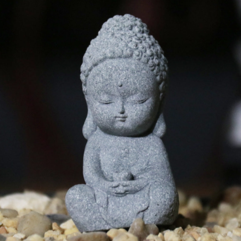 Buddha-Statue aus Sandstein für Meditation und Mitgefühl, Heimdekoration