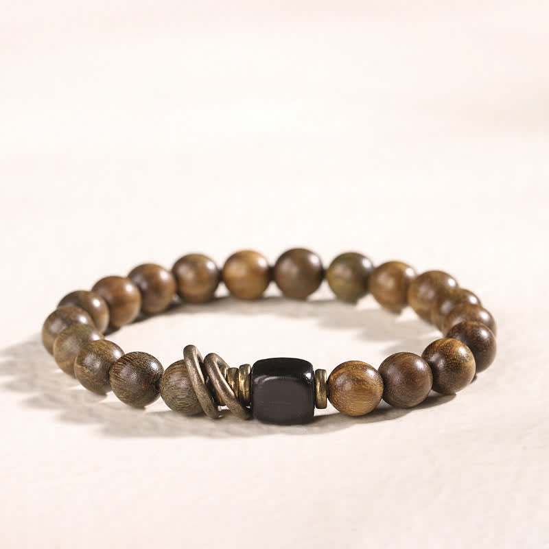 Unisex Green Sandalwood Soothing Peace Bracelet 8mm Beads