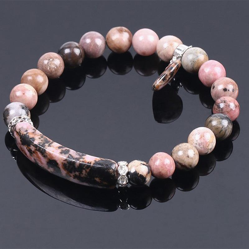 Natural Quartz Love Heart Healing Beads Bracelet 8mm