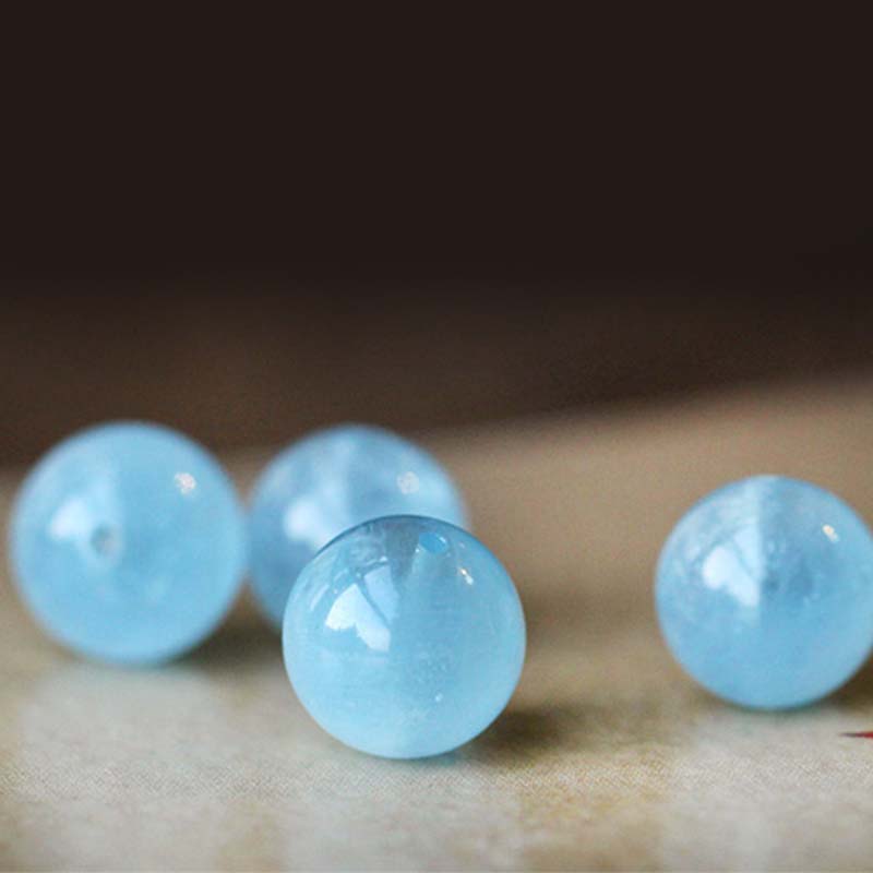 Natürliches Aquamarin-Bernstein-Heilarmband Serenity 8 mm