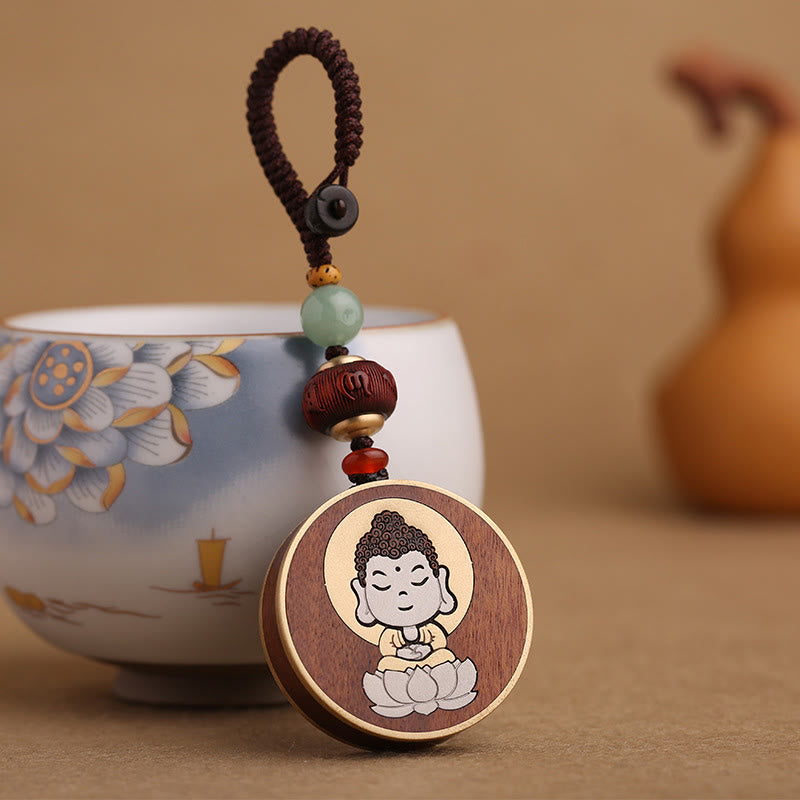 Ebenholz Rosenholz Spirituelle Balance Auto Schlüsselanhänger | Heilende Klänge