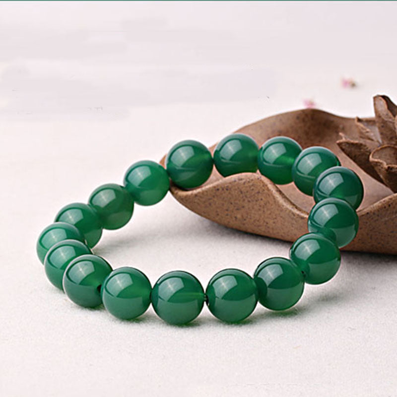 8mm Green Agate Support Bracelet for Success & Motivation