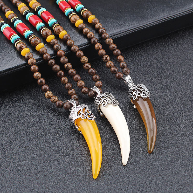 Wenge Wood Turquoise Necklace Pendant for Protection & Balance
