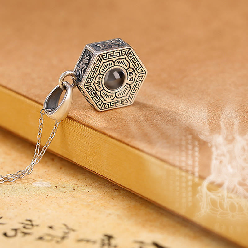 990 Sterling Silber tibetische Om Mani Padme Hum Liebesprojektionskette