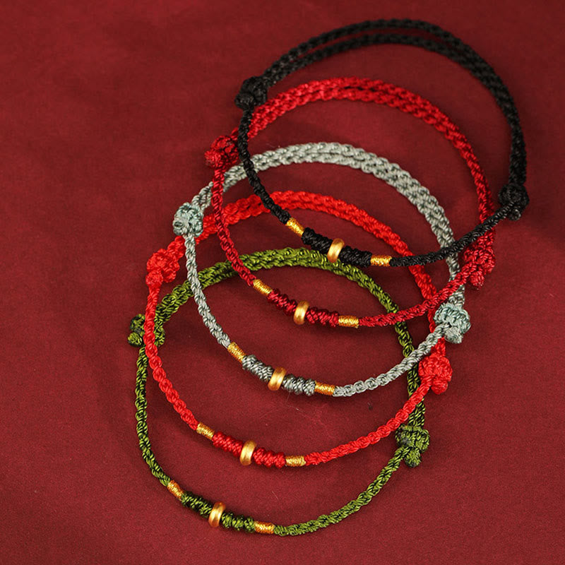 999 Gold Rote Schnur Schutzarmband & Fußkettchen für Glück