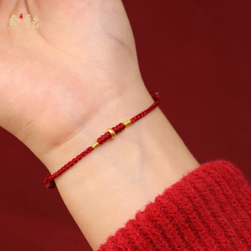999 Gold Rote Schnur Schutzarmband & Fußkettchen für Glück