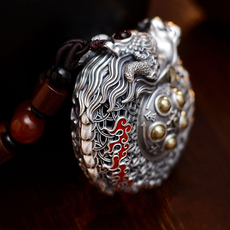 999 Sterling Silber Dragon Ball Hängende Dekoration für Stärke und Gleichgewicht