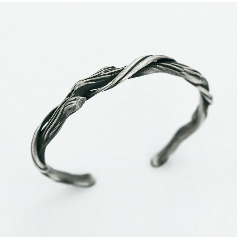 999 Sterling Silber Treibholz Manschette Armband spirituelle Balance