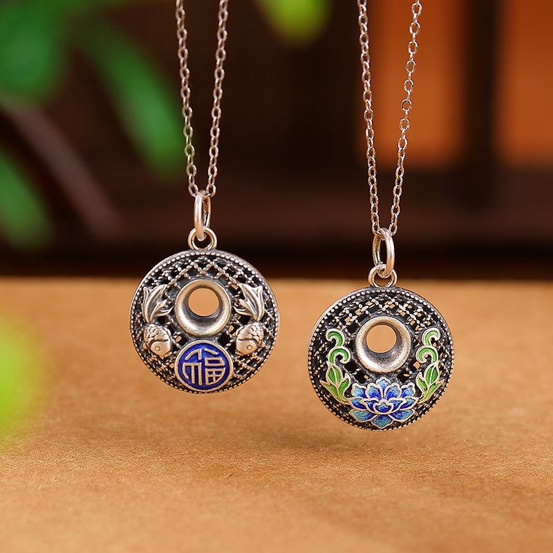 999 Sterling Silber Koi Fisch Halskette für Reichtum und Frieden