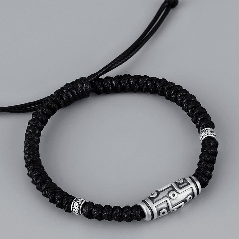 999 Sterling Silber Neun-Augen-Dzi-Perlen-Armband für spirituellen Schutz