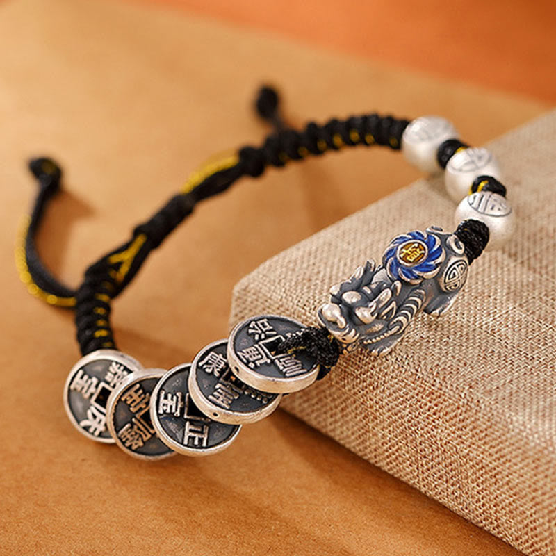 999 Sterling Silber Pixiu Reichtumsarmband für Schutz und Glück