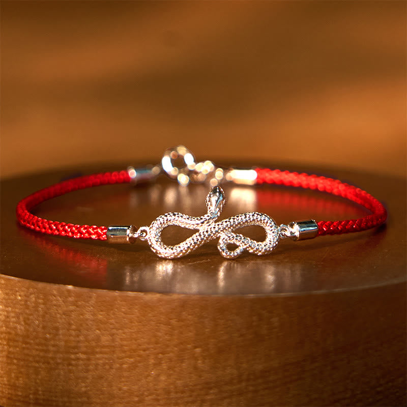 999 Sterling Silber Jahr der Schlange Rotes Armband