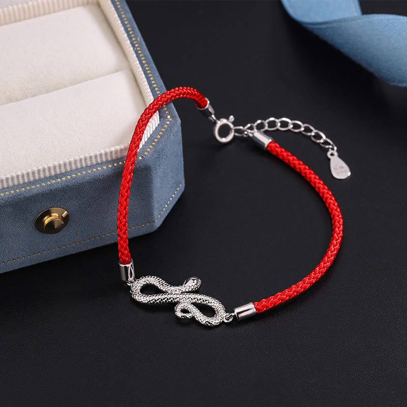 999 Sterling Silber Jahr der Schlange Rotes Armband