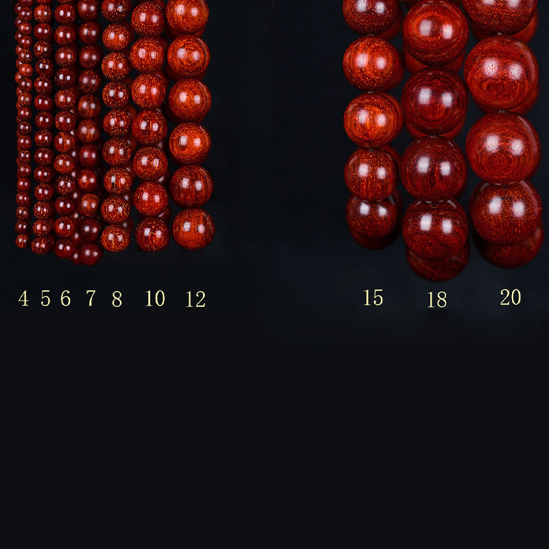 8 mm kleines Blatt-Balancearmband aus rotem Sandelholz