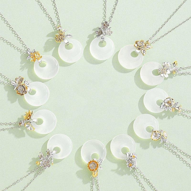925 Sterling Silver Chalcedony Harmony Pendant Necklace