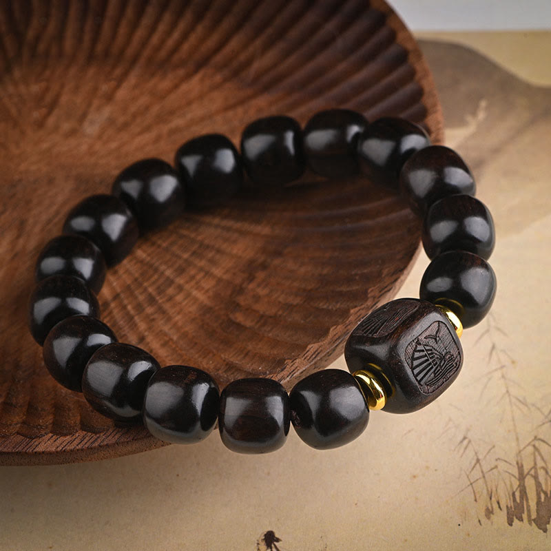 12 mm Ebenholz-Armband „Glücksbalance“