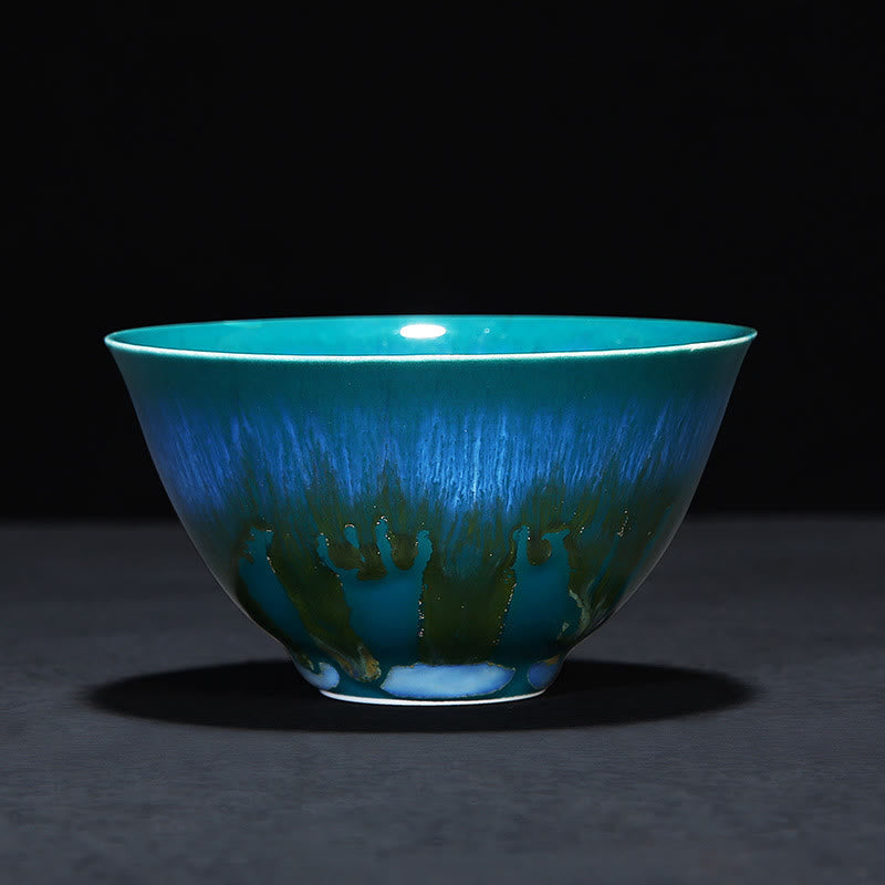 Blaue Jianzhan Keramik-Teetasse 160 ml Zen-Dekor