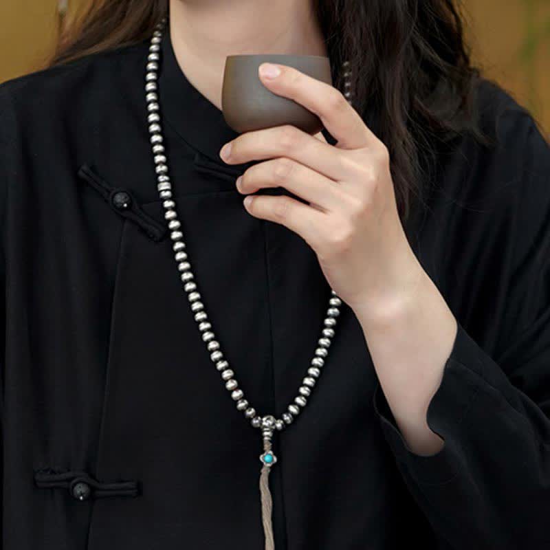 108 Mala Perlen Sterling Silber Rot Achat Türkis Vertrauen Armband