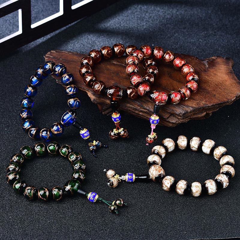 Tibetisches Drachenader-Achat-Heilarmband 14 mm