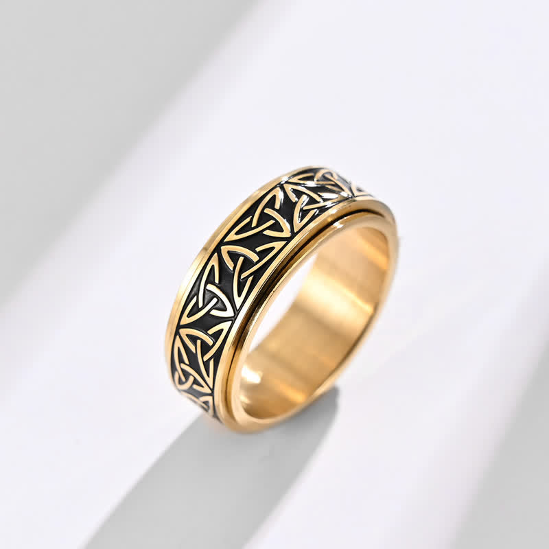 8 mm Titanstahl Triquetra Spiritueller Ring für Gleichgewicht