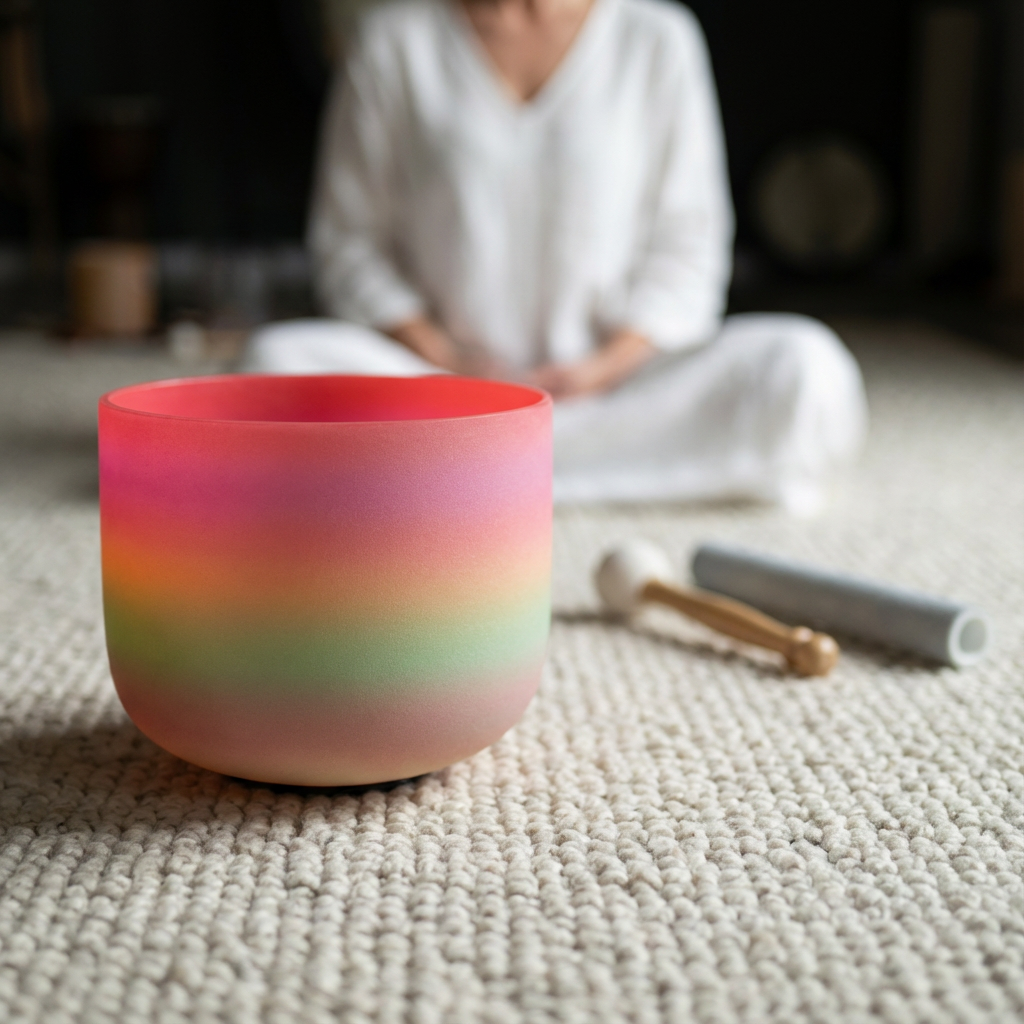 Regenbogen-Kristallklangschale für Chakra-Meditation