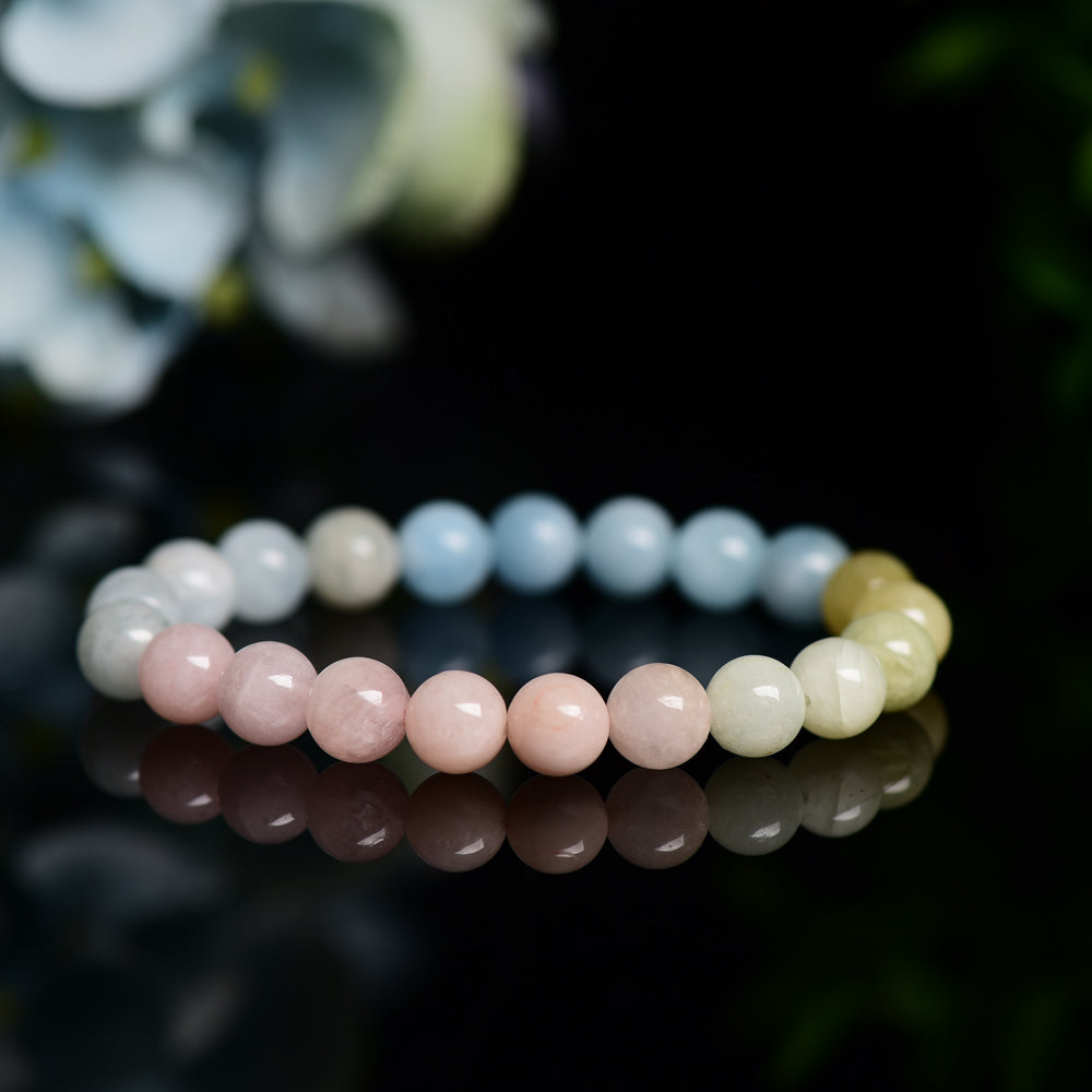 9 mm Morganit-Armband für spirituelle Heilung