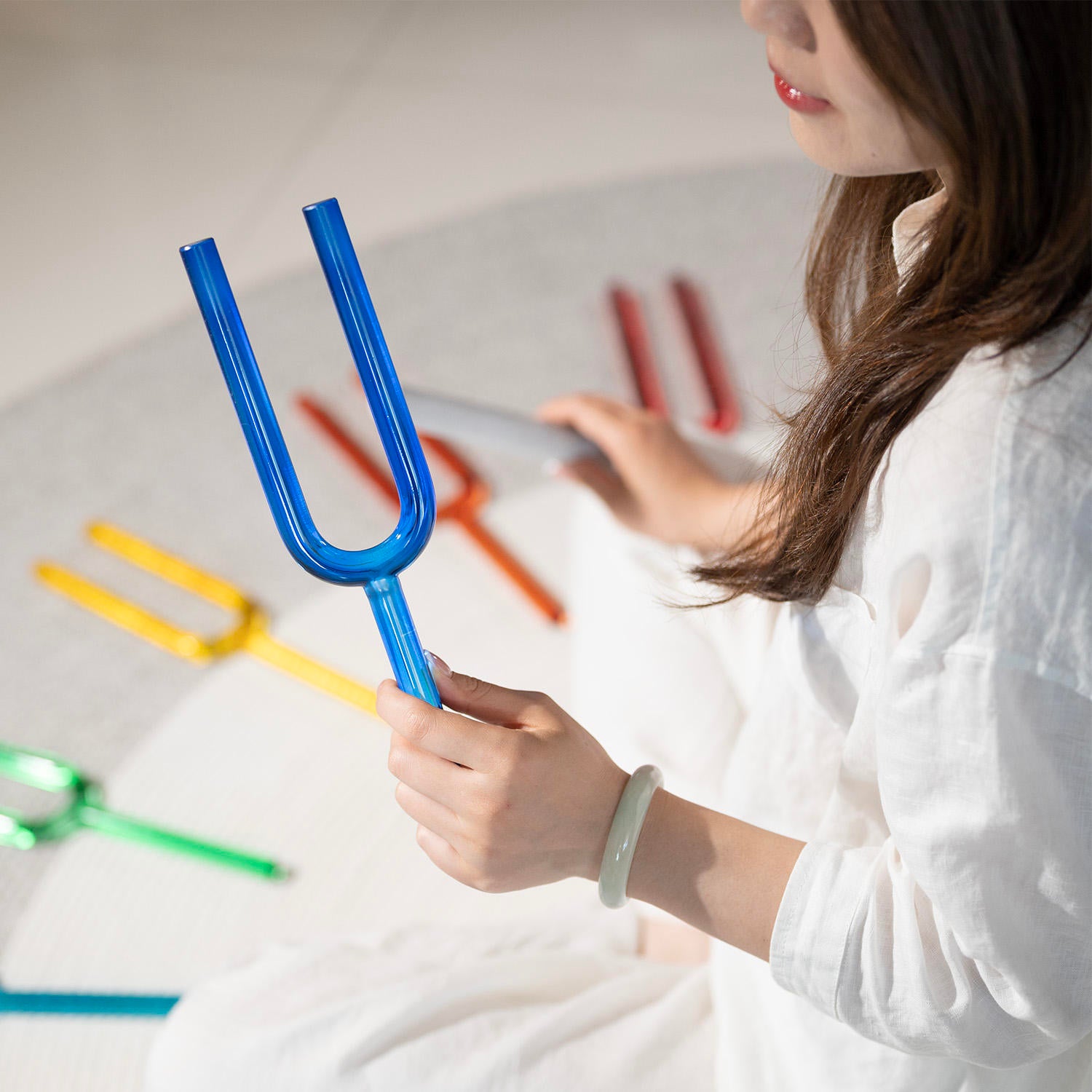 Kristall-Stimmgabel-Set mit Box – 8-teiliges Chakra-Set