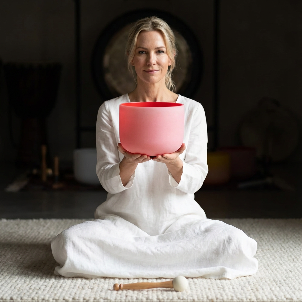 Rote C-Note Wurzelchakra Kristallklangschale