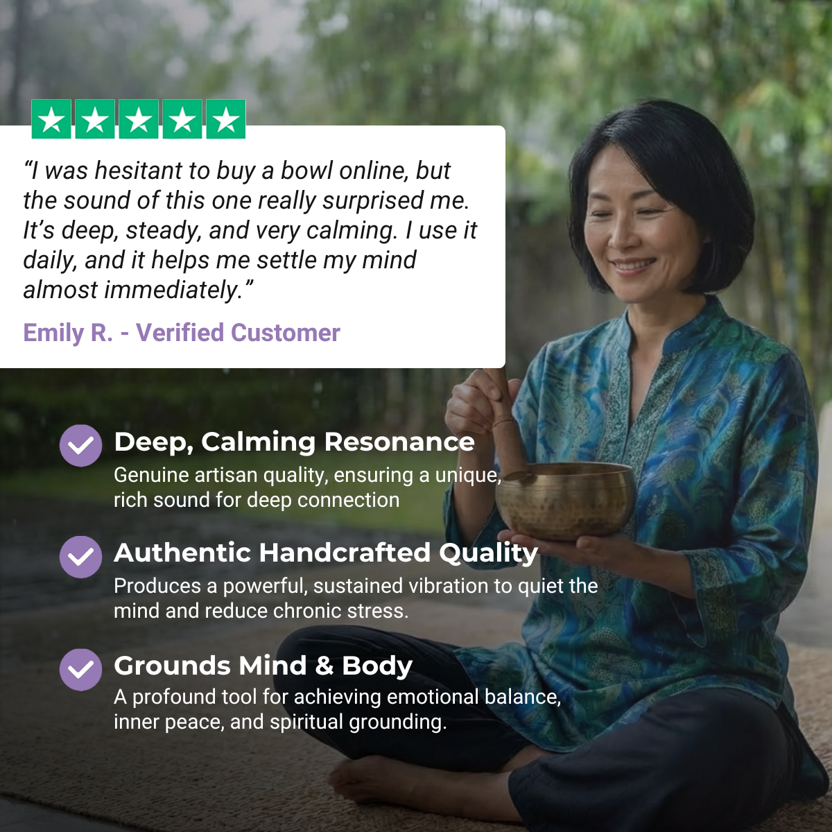 Handgefertigte tibetische Klangschale für Meditation und Achtsamkeit