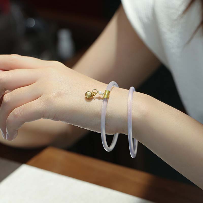 Cyan- und weißes Jade-Erfolgsarmband, 58 mm