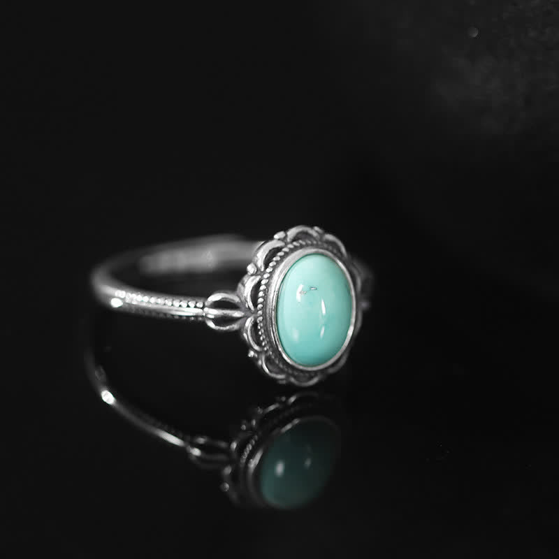 Türkis- und roter Achatring aus Sterlingsilber zum Schutz