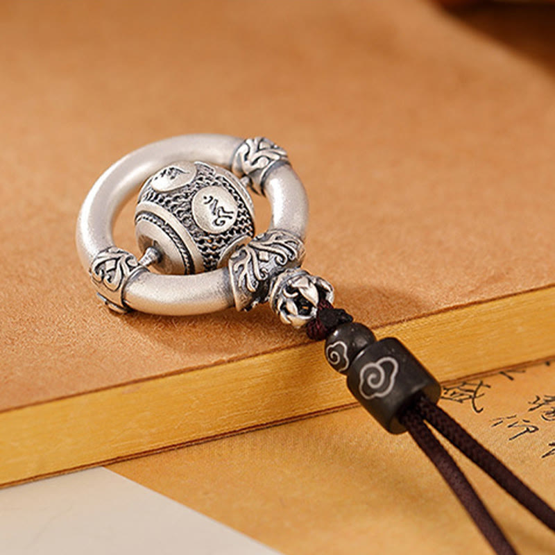 999 Sterling Silber Om Mani Padme Hum Halskette für Weisheit und Schutz