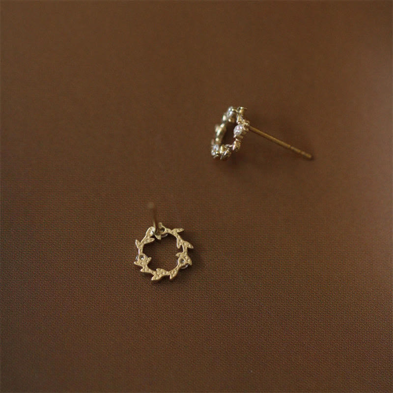 925 Sterling Silber Spirituelle Ohrringe Winziger Kranz Segensblume