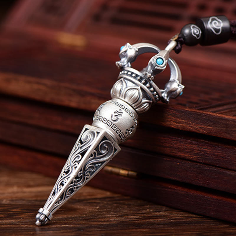 Kupfer Om Mani Padme Hum Halskette mit Dorje Vajra Anhänger