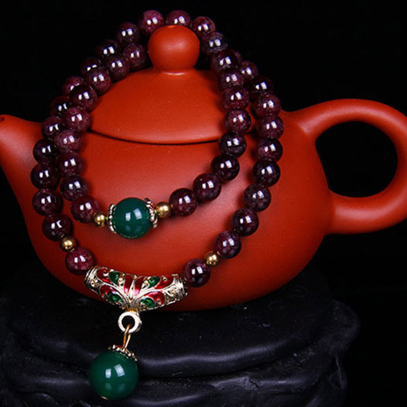 7 mm Granat-Heilarmband für Ruhe und Schutz