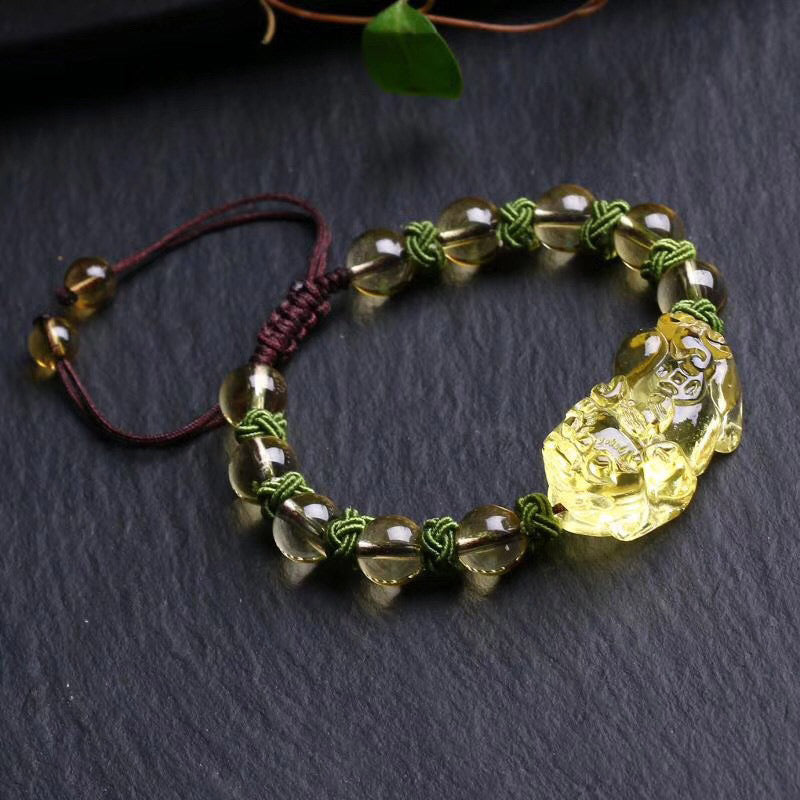 8mm Citrine Pixiu Wealth Protection Bracelet