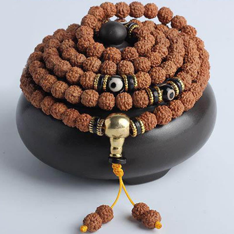 108 Perlen Bodhi Seed Mala Armband für Meditation & Glück