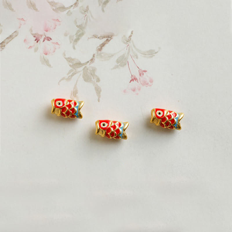 5 mm Granatarmband mit 999 Gold-Koi-Fisch zum Schutz