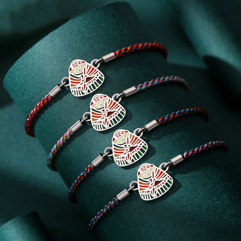 Multicolored 925 Sterling Silver Zongzi Pattern Spiritual Bracelet