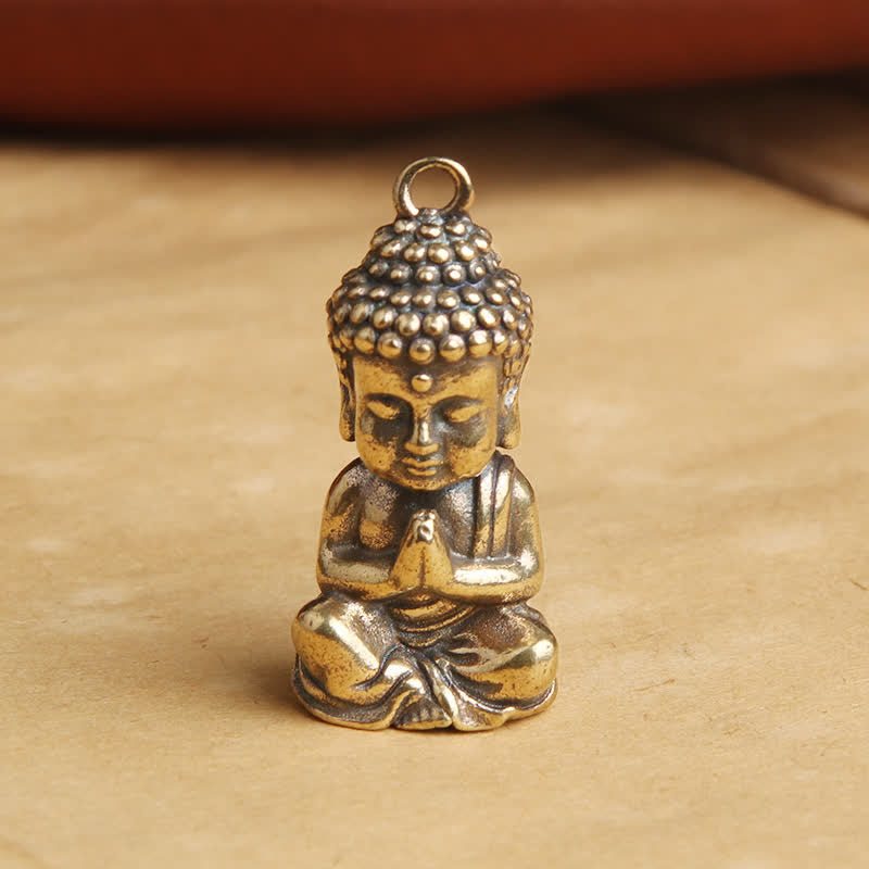 Copper Buddha Compassion Keychain Pendant for Mindfulness