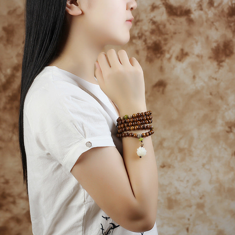 6 mm Palisander-Lotusarmband für Schutz und Ruhe