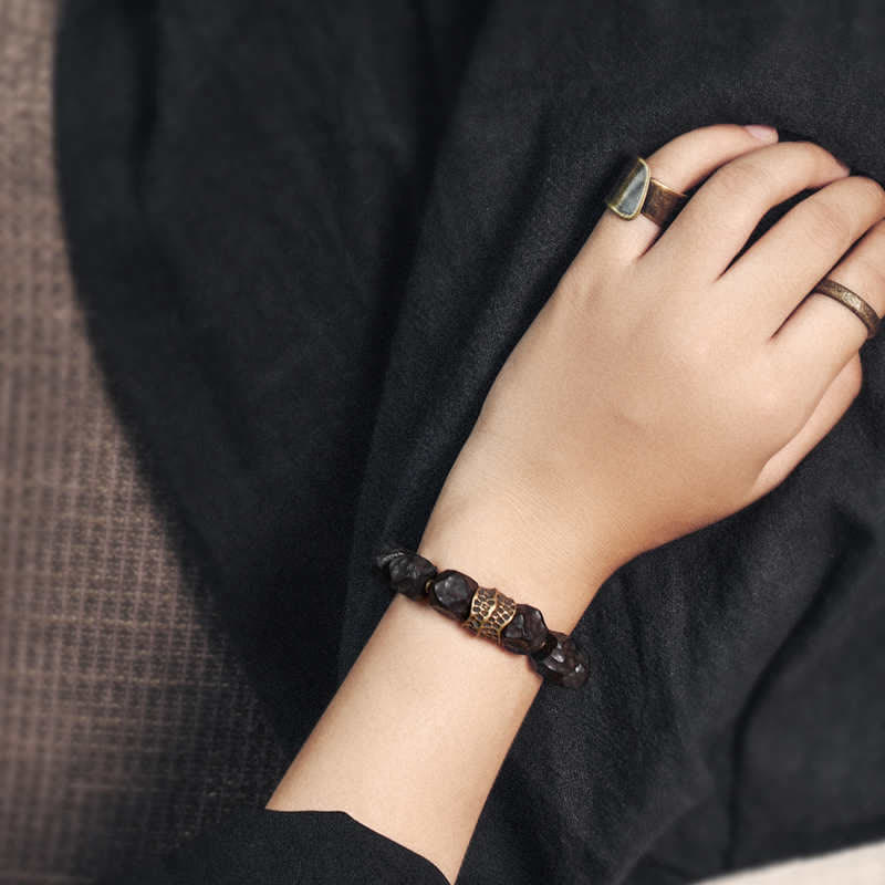 Paararmband aus Ebenholz und Kupfer für Frieden und Ausgeglichenheit