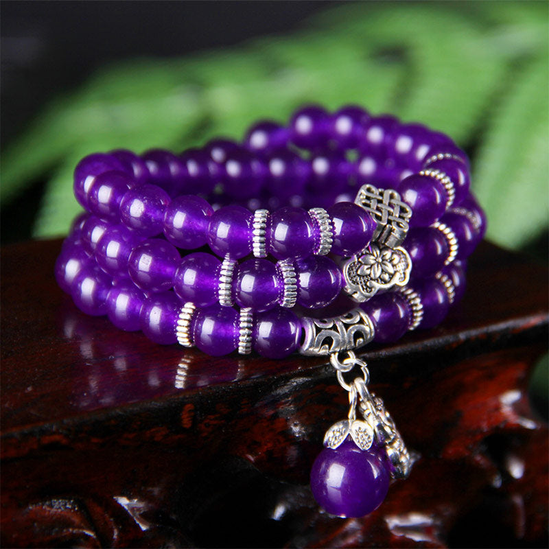 8 mm Amethyst-Pixiu-Armband für Gleichgewicht und Schutz