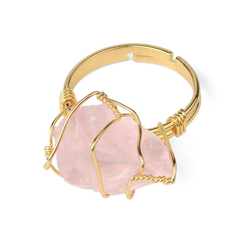 Unisex Amethyst Kristall Verstellbarer Heilring