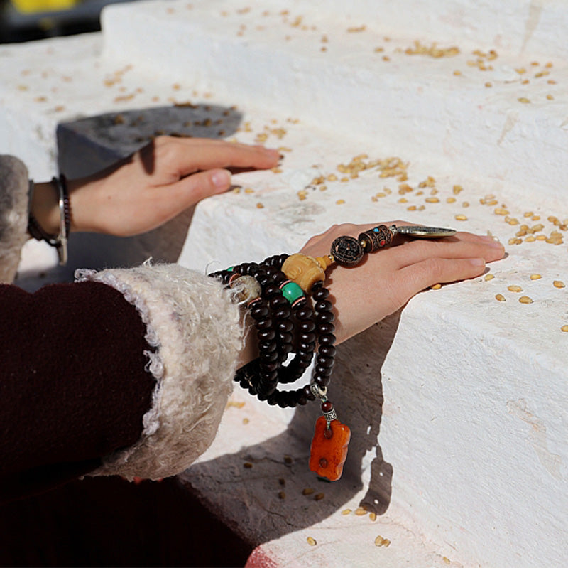 108 Perlen Bodhi Seed Mala Armband für Meditation & Harmonie