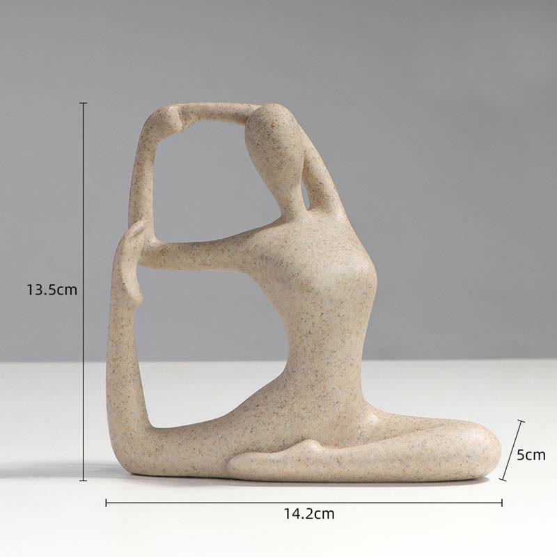 Abstrakte Yoga-Meditierende Buddha-Statue aus Kunstharz, Dekoration