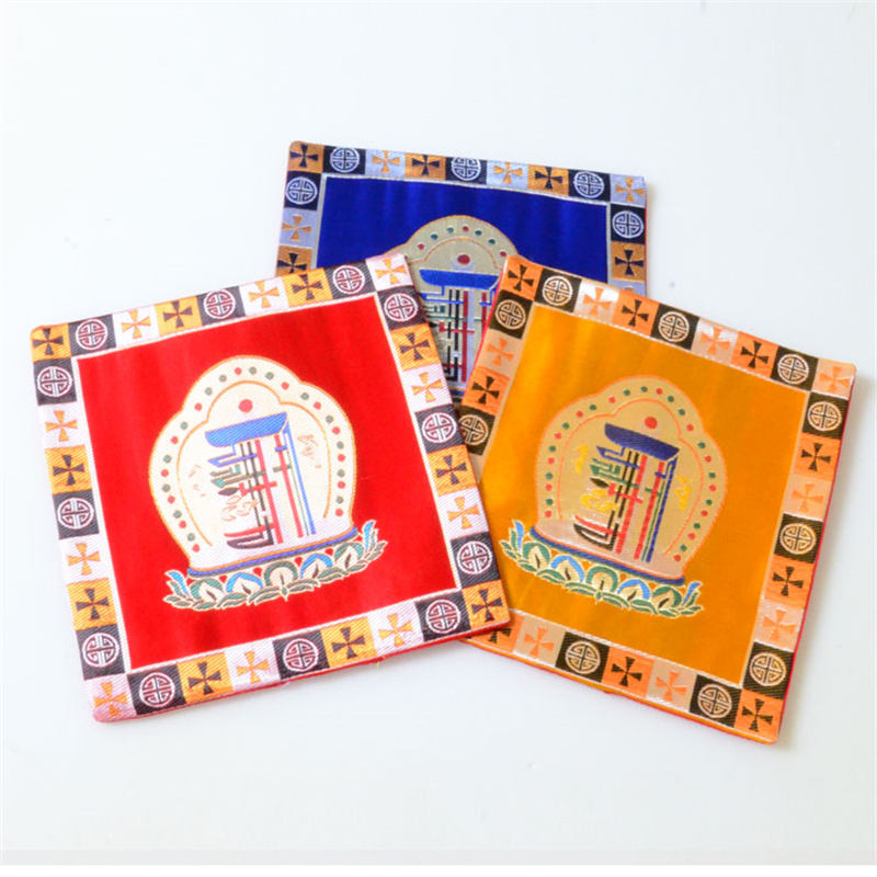 Gebetsaltarmatte aus Baumwolle, 21 cm | Man-Bcu Kalachakra Symbol