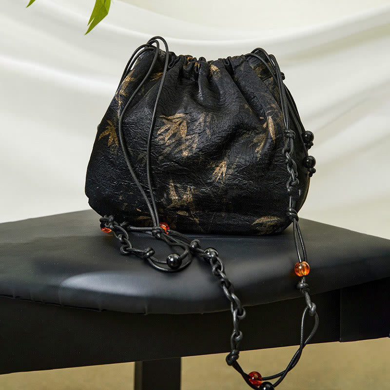 Acetat-Yogatasche mit Bambusblättermuster | Leicht und umweltfreundlich